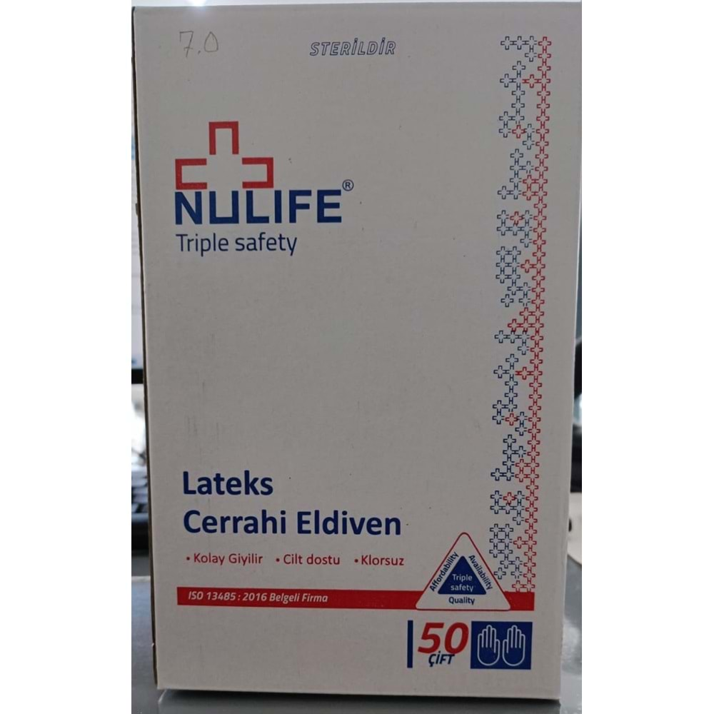 STERİL LATEX CERRAHİ 7 NUMARA ELDİVEN 50 Lİ