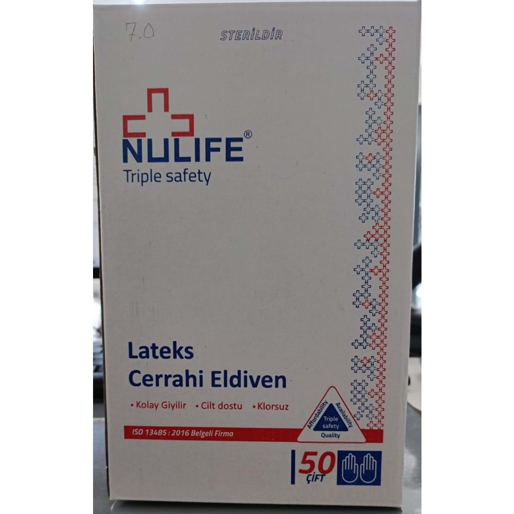 STERİL LATEX CERRAHİ 7,5 NUMARA ELDİVEN 50 Lİ