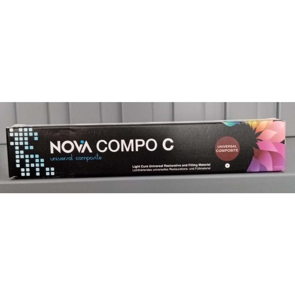 NOVA COMPO C 4 G SYRINGE NANO COMPOSITE RENK: A2 IFU: A IMI3:A LOT:M618 BARCODE:8698973133867 EXP:05.10.2028