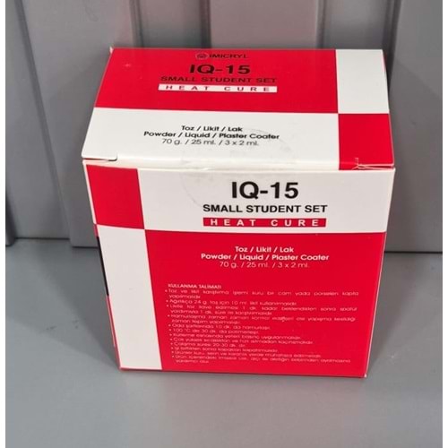 SICAK AKRİLİK TAKIM- IQ-15 SMALL STUDY KIT 70GR POWDER + 25ML LIQUID RENK: NO:2 IFU: A IMI3:A LOT:P716 BARCODE:8682190606754 EXP:03.12.2028