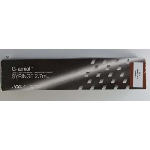 GC G-AENIAL ANTERIOR KOMPOZİT P-A3,-Işıkla polimerize olan Posterior kompozit şırınga 15400556005214 Lot/Batch Numarası:250709A ÜRT:08/07/2025 SKT:08/07/2028