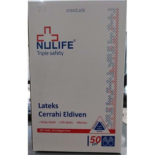 STERİL LATEX CERRAHİ 7,5 NUMARA ELDİVEN 50 Lİ