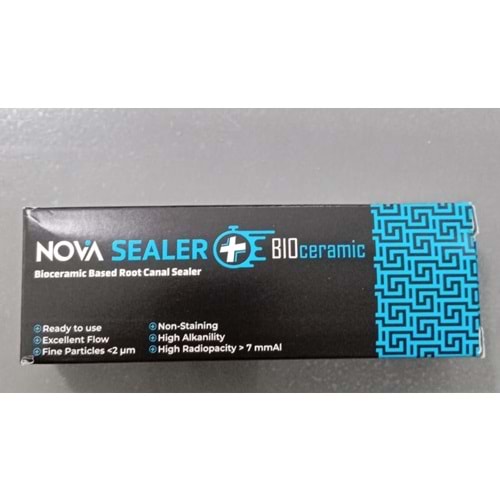 NOVA SEALER PLUS BIOCERAMIC ROOT CANAL SEALER 2.2 G SYRINGE / USING APPLICATORS IFU: A IMI3:A UÇ SAYISI: UÇ MAVİ ELEPHANT 5 IMI:1+2:AA LOT:M280 BARCODE:8682190644848 EXP:24.09.2027